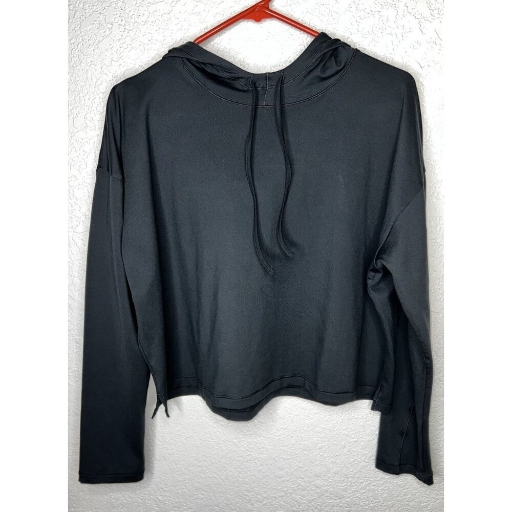 Girlfriend Collective Womens Reset Hoodie Size Medium Crop Lightweight Black 1A
